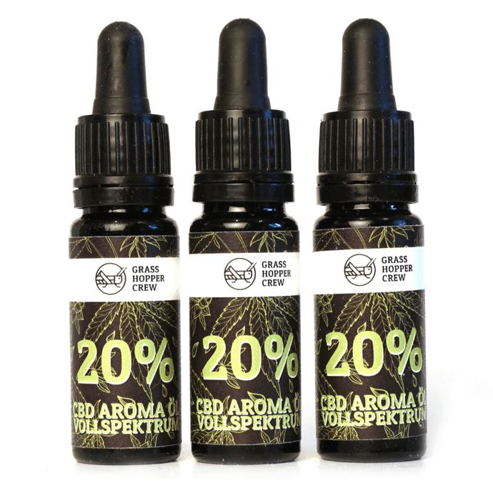 3 x 10 ml CBD Aroma Öl 20% - Grasshopper-Crew